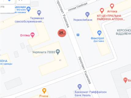 Призма A в Херсоне Ушакова пр. - Свободи пл. - 379103 схема