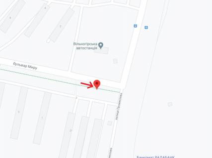 Билборд A в Вольногорске, 6х3  в`їзд з вул. Промислової на бульвар Миру схема