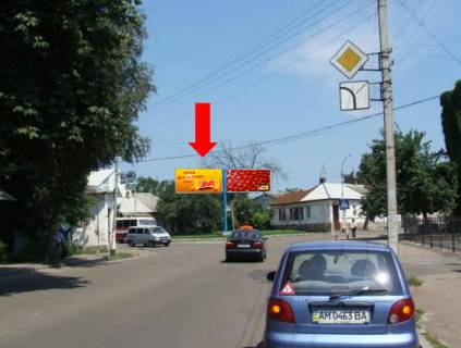Билборд A в Житомире, 3x6  Хлібна вул. / Дмитрівська вул., біля музею Корольова, ліва фото 1