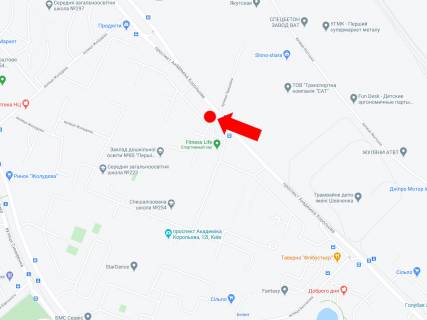 Билборд  в Киеве, 3x6  Корольова пр.10, в сторону вул. Сім'ї Сосніних схема