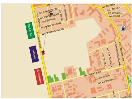 Билборд B в Ровно Макарова вул., 21, навпроти схема