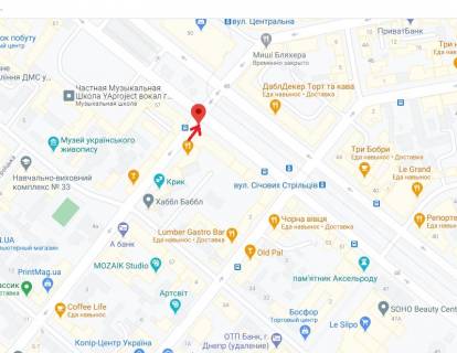 Сiтiлайт B у Дніпро (Дніпропетровськ), 1.2х1.8  просп. Дмитра Яворницького - вул. Михайла Грушевського схема