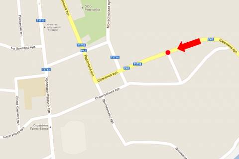 Білборд, Бігборд (Борд)   у Лубнах, 3x6  Шевченка вул. / Франка вул. схема