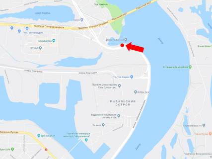 Призма  в Киеве, 3x6  Набережно-Рибальська вул., 550м від Подільсько-Воскресенського мосту, в бік Московського мосту - 445466 схема