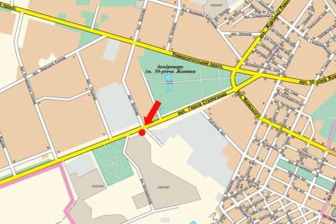 Білборд, Бігборд (Борд)   у Кропивницький (Кіровоград), 3x6  Тамма вул. (кол. Героїв Сталінграду вул.) / Волкова вул., ринку, Будинку меблів схема