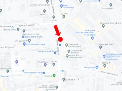 Билборд B в Виннице, 3x6  Батозька вул. (кол. Кірова вул.) - вул. Янгеля, коло супермаркету "Епіцентр", в центр схема