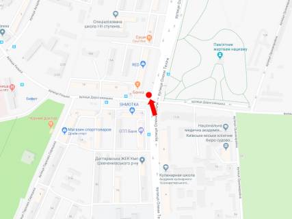 Скроллер B в Киеве, 2.3x3.14  Теліги вул., 13/14 - вул. Дорогожицька, на світлофорі, в сторону ст. м. "Дорогожичі" - 470181 схема