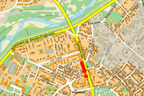 Ситилайт A в Ивано-Франковске, 1.8x1.2  Галицька вул., 87 схема