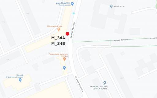 Билборд B в Кропивницкий (Кировоград) Волкова вул., 11 схема