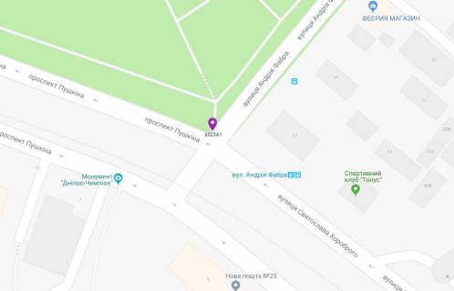 Скроллер A в Днепр (Днепропетровск), 3.14х2.32  просп. Пушкіна, вхід в сквер, біля світлофора  - 168956 схема