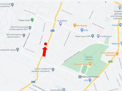 Билборд  в Мелитополе, 3x6  Інтернаціоналістів вул. / Сирцова вул. схема