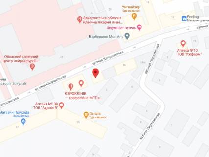 Билборд A в Ужгороде Капушансська вул., 21, аптека "Мед Сервіс", №Л059, прайс за ролик 10 сек 1 вихід/5 хвилин, з 8:00-22:00. Розрахунок для інших параметрів трансляції уточнюйте у менеджера. схема