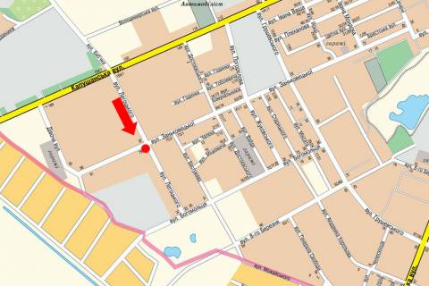 Билборд A в Ужгороде, 3x6  Легоцького вул. / Заньковецької вул., біля супермаркету "Вопак" схема