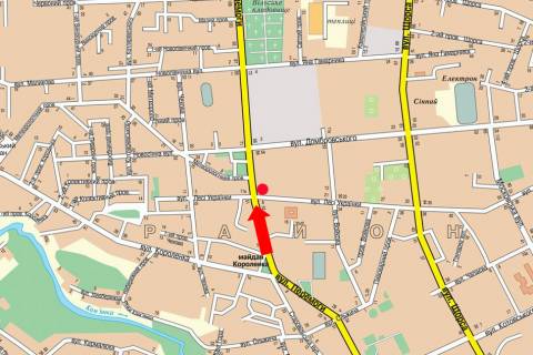 Білборд, Бігборд (Борд)  A у Житомирі, 3x6  Перемоги вул., 54 / Українки вул., з центру схема