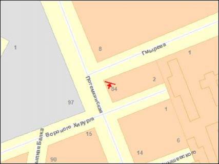 Билборд A в Херсоне Потьомкінська вул. (колиш. Карла Маркса вул.) - Гмирьова вул. схема