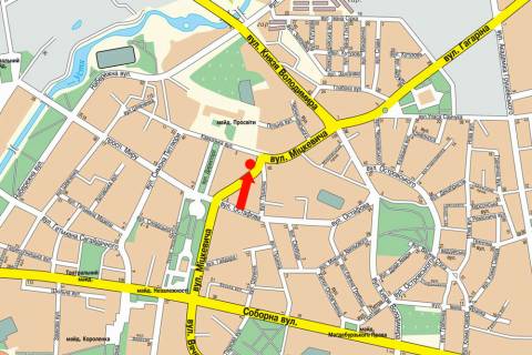 Сiтiлайт  у Рівному, 1.8x1.2  Міцкевича вул., 3, в бік Кавказької вул. схема