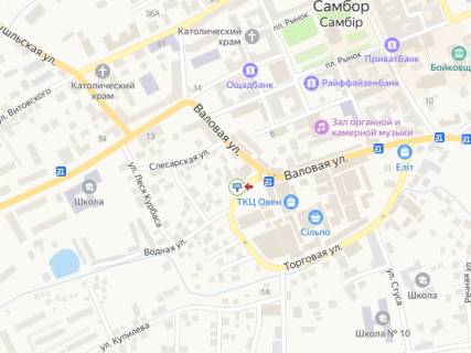 Билборд A в Самборе, 2x4  Торгова вул., напроти платформ центральної автостанції схема
