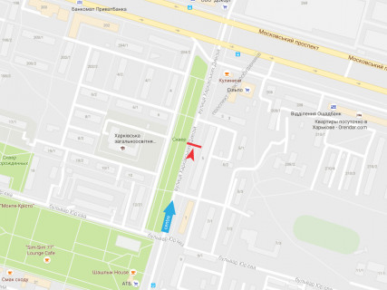 Билборд A в Харькове, 3x6  Харківських Дивізій вул., 5, в центр схема
