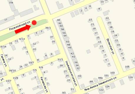 Билборд A в Мукачеве, 3x6  Росвигівська вул. - Немировича-Данченка вул., біля зупинки схема