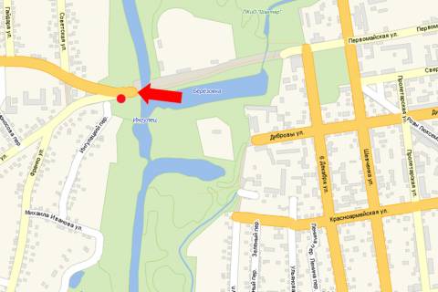 Билборд  в Александрии, 3x6  Першотравнева вул., біля мосту, р. Інгулець схема