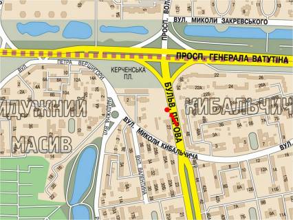 Билборд  в Киеве, 3x6  Перова бул., 27, в бік Ватутіна пр. схема