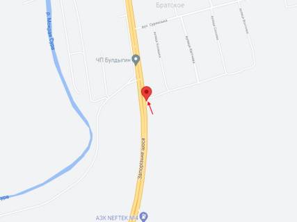 Билборд A в Братську, 6х3  Автошлях Дніпро - Запоріжжя (Н-08), с. Братське, рух у бік м. Дніпро схема