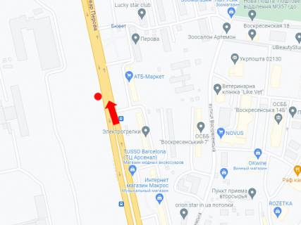 Билборд B в Киеве, 3x6  Перова бул., навпроти буд. 8, від ст.м. "Дарниця" схема