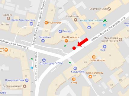 Скролер, Скрол A у Києві, 1.8x1.2  В. Васильківська вул. (кол. Червоноармійська вул.), 20, біля ст. м. "пл. Л. Толстого", Mc''Donald''s, в бік Толстого пл. - 470206 схема