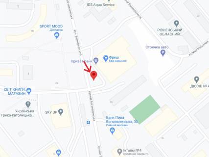 Билборд B в Ровно Богоявленська вул. (колиш. Черняка вул.), 40 схема