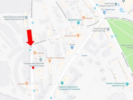 Ситилайт A в Киеве, 1.8x1.2  Московська вул., 23, в сторону Кловського узвозу схема