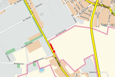 Билборд B в Ужгороде, 3x6  Гагаріна вул., біля магазину «Домовий» схема