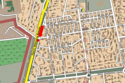 Билборд A в Одессе, 3x6  Небесної Сотні пр. (кол. Жукова пр.) 75 / Левітана вул., біля супермаркету "Копійка", роздільник, з центру, ліва схема