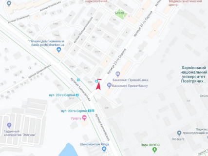 Билборд B в Харькове, 3x6  23 Серпня вул., (1), в центр схема