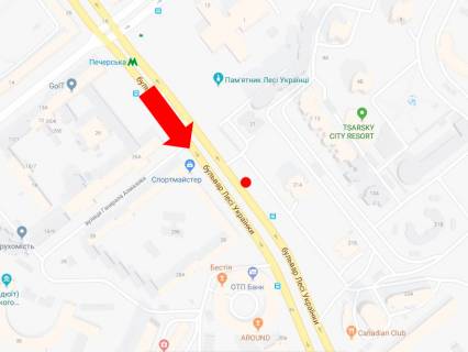 Бэклайт  в Киеве, 2.3x3.14  Українки бул., 21А - 21, в сторону Дружби Народів бул. схема