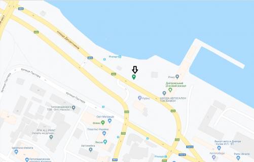 Бэклайт A в Днепр (Днепропетровск), 8х4  пл. Десантників, річковий вокзал, рух у бік ж/м Червоний Камінь схема