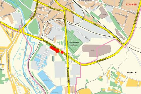 Білборд, Бігборд (Борд)   у Тернополі, 3x6  Будного вул. / Микулинецька вул., біля АЗС "Укр-Петроль", роздільник схема