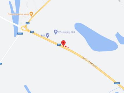 Билборд A в Лобойківці, 6х3  Н-31, км 41+200 (праворуч), Шосе Полтавське, рух з Дніпра, перед АЗК ВОГ, перед роз'язкою на с. Єлизаветівка (м. Кам'янське), с. Лобойківка схема