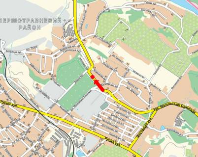 Білборд, Бігборд (Борд)  A у Чернівцях, 3x6  Ізмайлівська вул., біля ринку "Калиновський", роздільник, з центру до ринку, ліва схема