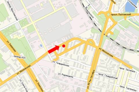 Билборд  в Кременчуге, 3x6  Московська вул., 25-27 схема