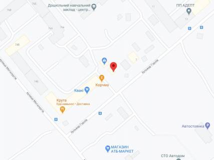 Видеоборд A у Кам'янське (Дніпродзержинськ) Героїв бул., 5, аптека "Мед Сервіс", №Дп039, прайс за ролик 10 сек 1 вихід/5 хвилин, з 8:00-22:00. Розрахунок для інших параметрів трансляції уточнюйте у менеджера. - 301314 схема