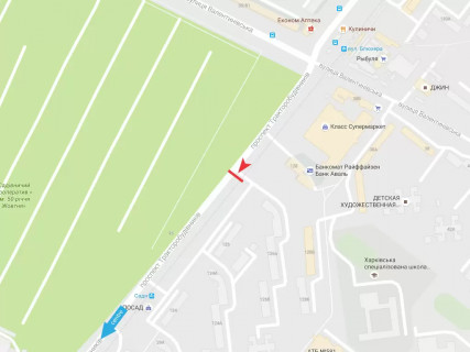Билборд B в Харькове, 3x6  Тракторобудівників пр., 128, в центр схема