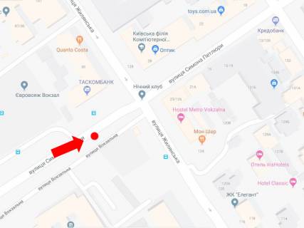 Сiтiлайт  у Києві, 1.8x1.2  Петлюри вул. (колиш. вул. Комінтерну) навпроти 30, в сторону вул. Саксаганського схема