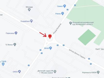 Билборд A в Луцке Конякіна вул. - Гордіюк вул. схема