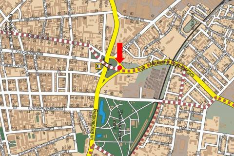 Білборд, Бігборд (Борд)   у Одесі, 3x6  Грушевського вул. / Балківська вул., біля АЗС "Amic", шляхопровід, від вул. Бугаївська схема