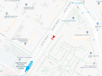 Билборд B в Харькове, 3x6  Перемоги пр., 56, в центр схема