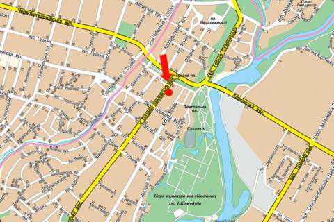 Сiтiлайт  у Сумах, 1.8x1.2  Петропавлівська вул., 53, біля Ощадбанку схема