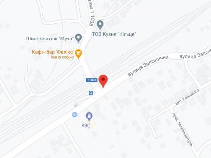 Билборд B в Калиновке (Винницкой обл) Залізнична вул. - автошлях Т 1038 схема