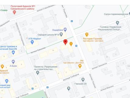 Видеоборд A в Херсоне Суворова вул., 1, аптека "Мед Сервіс", №Юг005, прайс за ролик 10 сек 1 вихід/5 хвилин, з 8:00-22:00. Розрахунок для інших параметрів трансляції уточнюйте у менеджера. - 301582 схема