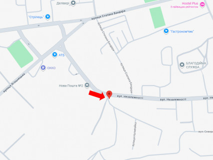 Билборд A в Чорткове, 3x6  Незалежності вул. схема