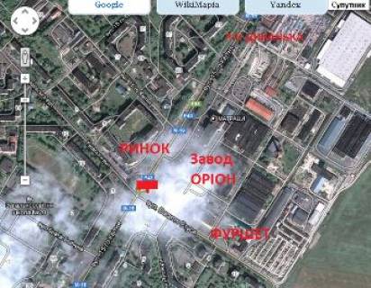 Билборд A в Тернополе, 3x6  15-го Квітня вул. - Стуса вул. схема